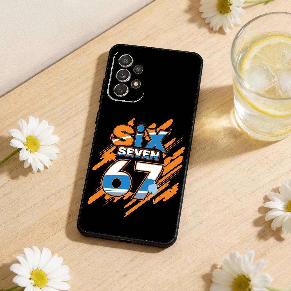 67 Six Seven Phone Case For Samsung S26,S25,S24,S21,S22,S23,S30,Ultra,S20,Plus,Soft Silicone Black Cover