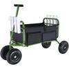 Beach Fishing Cart, 300 lbs Load Capacity, Foldable Fish and Marine Cart with Four 11" Big Wheels Rubber Balloon Tires for Sand, Heavy-Duty Steel Pier