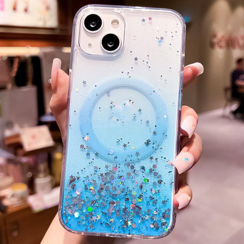 Чехол для iPhone 17: Эпоксидный, С блестками, Магнитный - Совместим с iPhone 11, 12, 13 Pro Max, 14 и 15 Градиентные стили