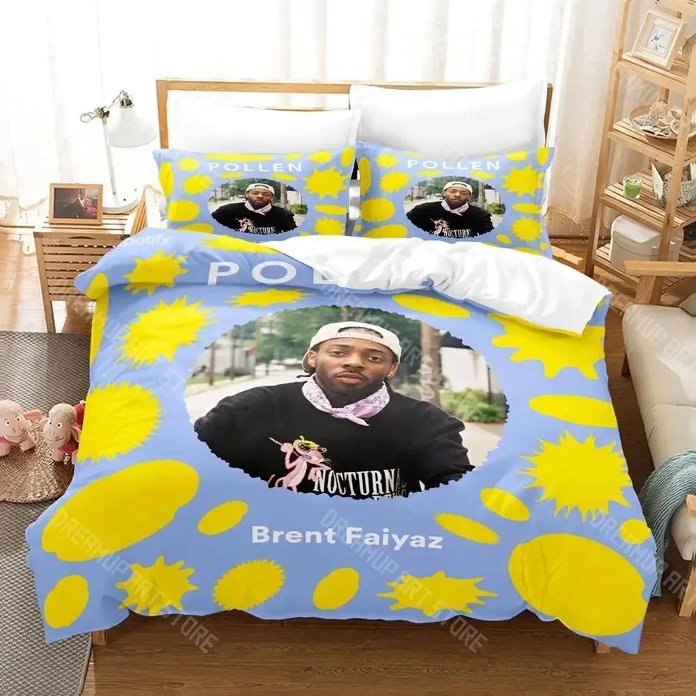 Постельное белье Brent Faiyaz Односпальное Полуторное Двуспальное Евро Размер Кровать Комплект Постельного Белья Взрослый Детская Спальня Пододеяльник Комплекты Аниме