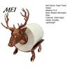 Minimalist Bathroom Organizer 3D Printed Elk Toilet Paper Holder, Stable Base Tissue Roll Decorative Holder Dispenser, Waterproof PLA Towel