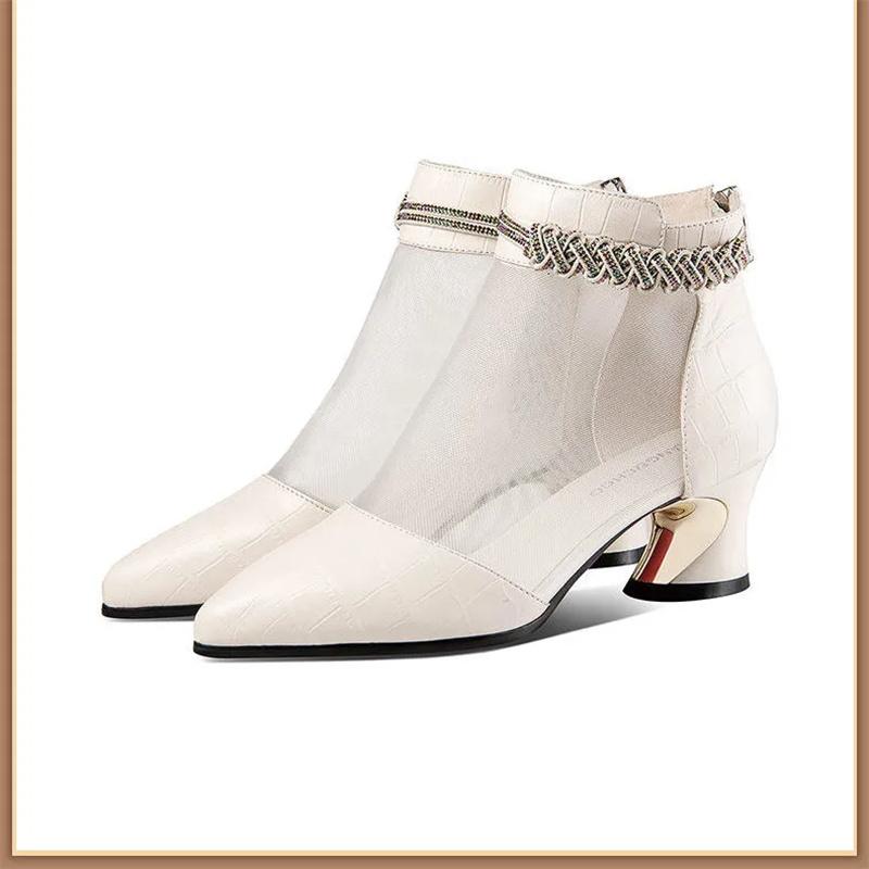 Cresfimix женские милые легкие сетчатые дышащие черные кожаные туфли на квадратном каблуке, женские повседневные бежевые ботильоны на осень A1297