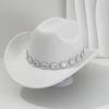 Women's Western Cowboy Hat with Teardrop Gem Embellishment - Vintage Jazz Party Hat.