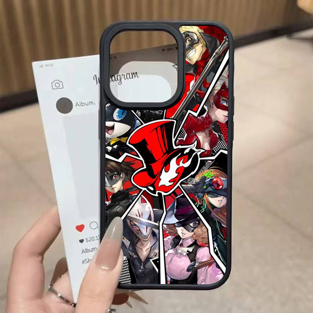 Игровой чехол P-Persona 5 Cool Black из силикона и твердого пластика для iPhone 17 Air 16 15 14 13 12 11 Pro Max PC TPU