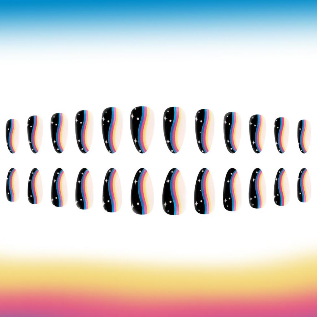 Накладные ногти в форме миндаля, глянцевые, накладные ногти, натуральные, полностью покрывающие накладные ногти, акриловые клеи для ногтей для женщин