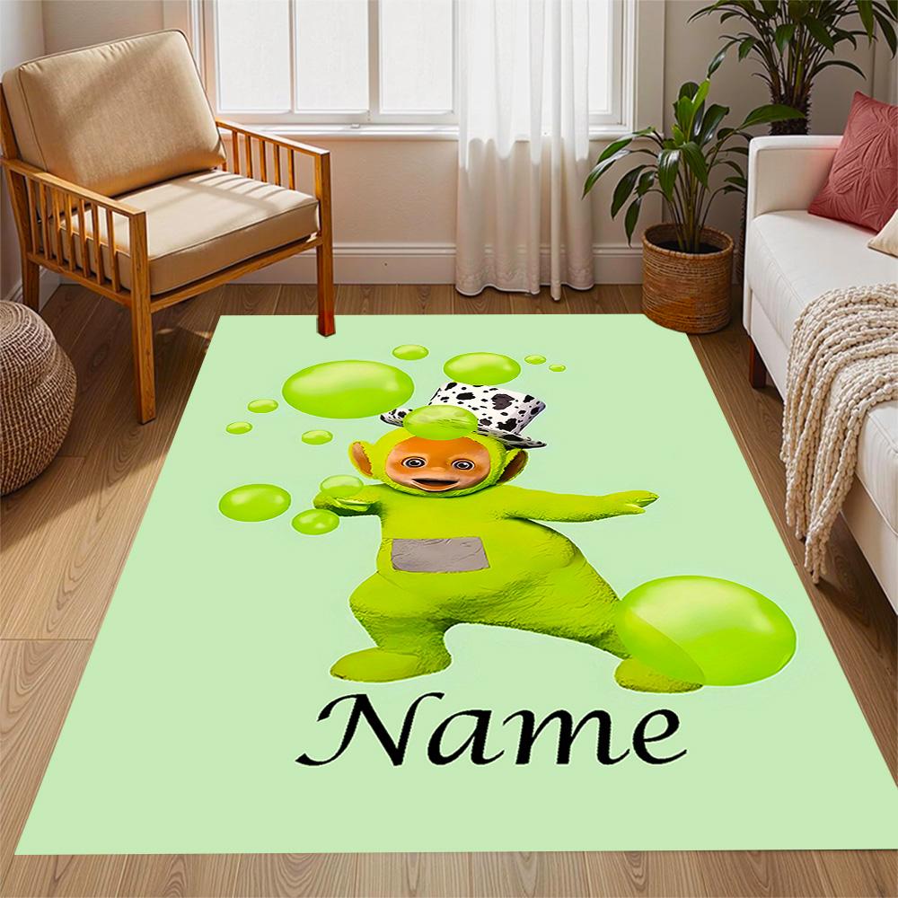 Green Alien Adventure Personalized Name Carpet Design for Outdoor Hallway Dining Room Kitchen Anti-slip Rug Decorate Offices