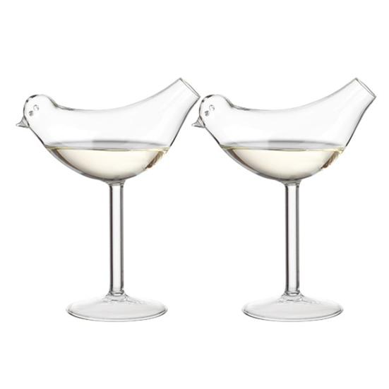 1/2Pcs Bird Shaped Cocktail Martini Champagne Glass Clear Whiskey