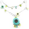 [E0667] - Green 'Mimosas' Designer Necklace