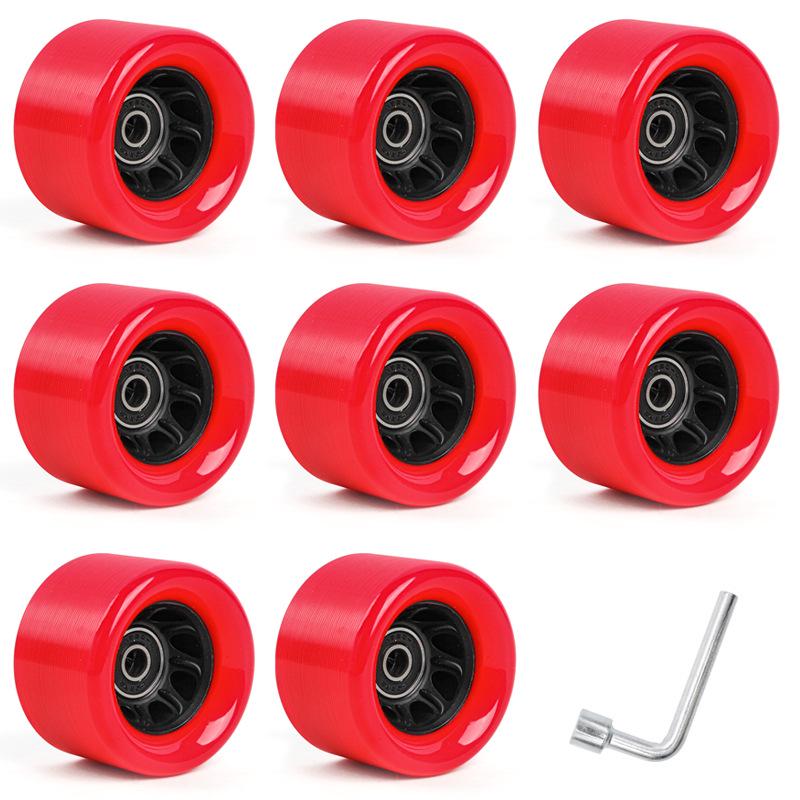 6242 Двухрядные роликовые коньки с полиуретановыми колесами без бликов - Колеса для скоростного катания на коньках и скейтборда 92A.