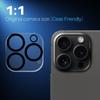 NORTHJO For iPhone 16 Pro/16 Pro Max Camera Lens Protector Black Circles Tempered Glass HD Clear 3D Full Coverage