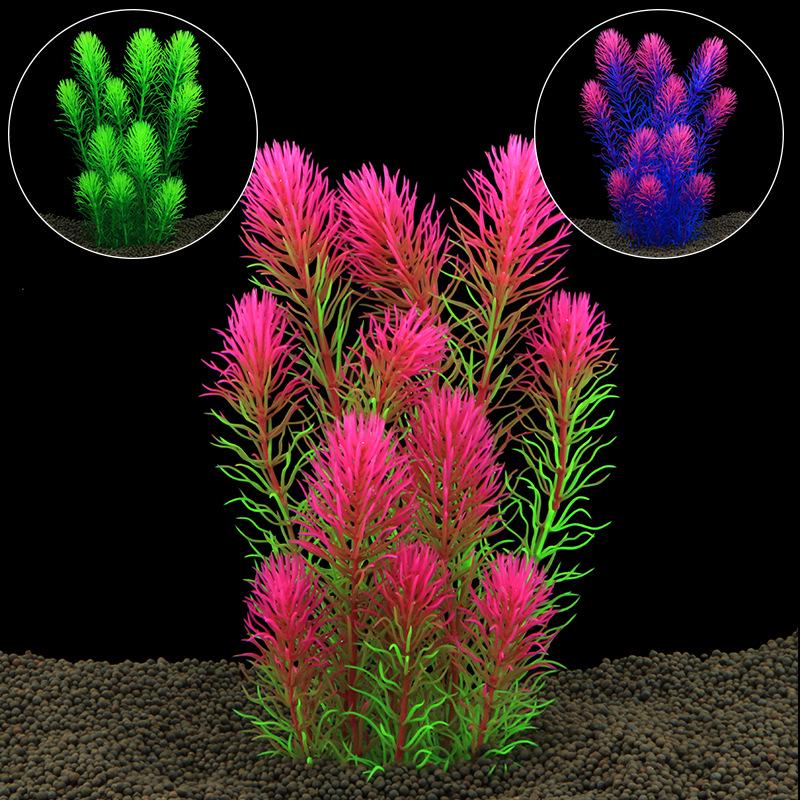 Aquarium Decoration: Simulated Water Grass and Plastic Flowers (CU54)