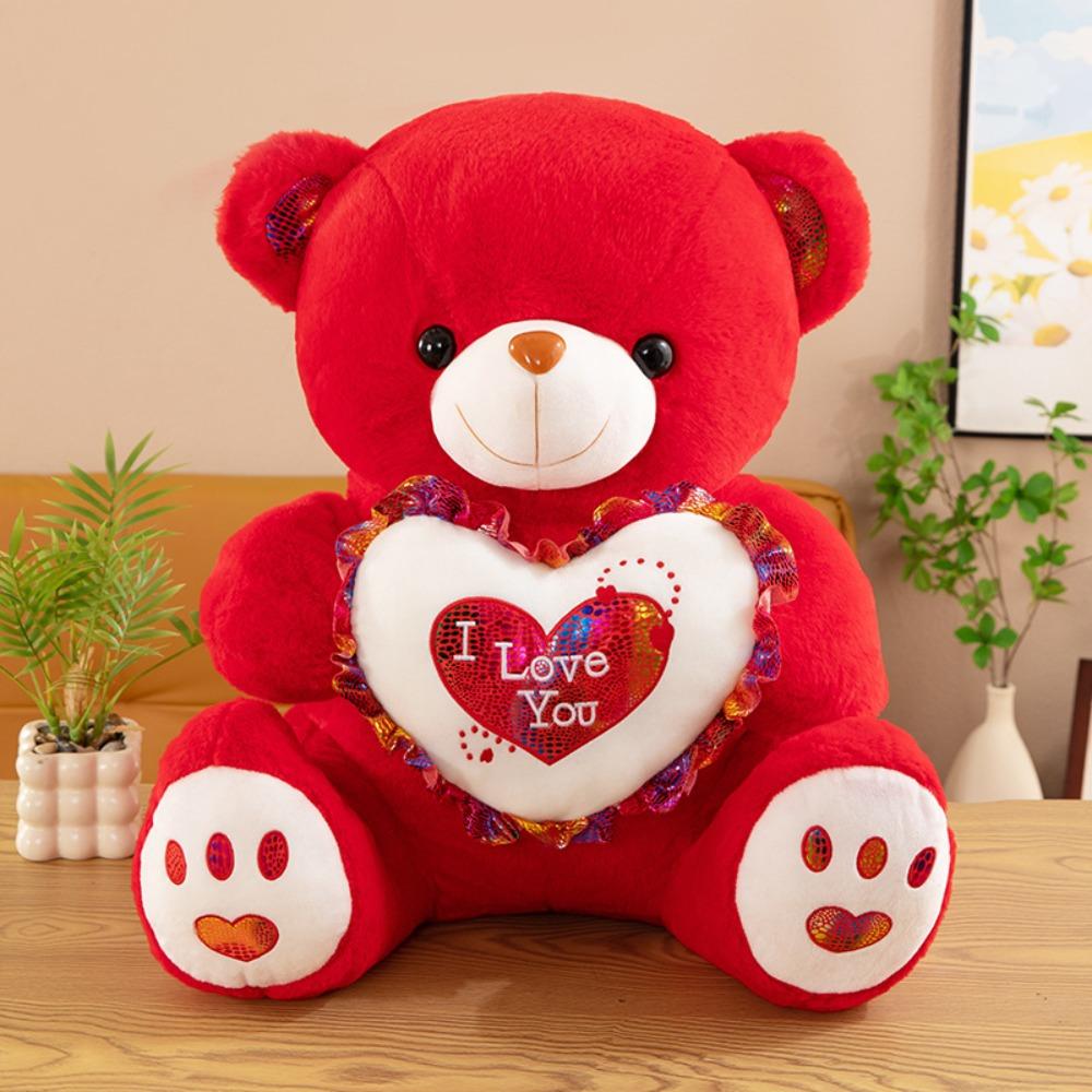 Heart Bear Plush Toy Love Stuffed Animal Pillow Sleep Pillow Plush Bear Doll  Birthday