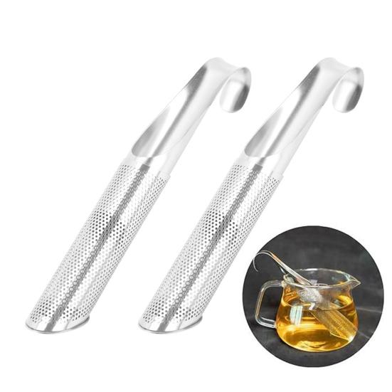 1/2 шт. Диффузор для чая из нержавеющей стали с мелкой сеткой, ситечко с ручкой-крючком для подвешивания, креативный трубчатый заварник для чая из рассыпного листа