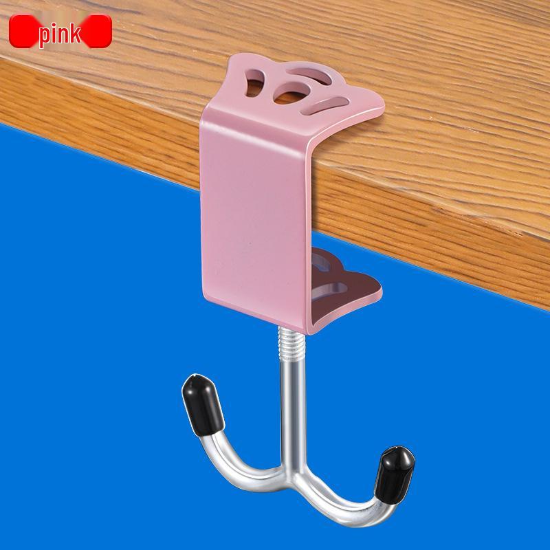 Прикроватный студенческий стол Крючки-короны - Двойные и одинарные крючки без сверления для школьных сумок, розовый и черный