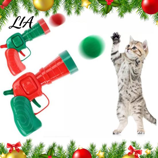 Plastic Ball Shooter for Cats Cat Toy Launcher with Plush Balls, Interactive Fetch Toy, Fuzzy Automatic Play Toys Balls And Indoor Kittens Chasing