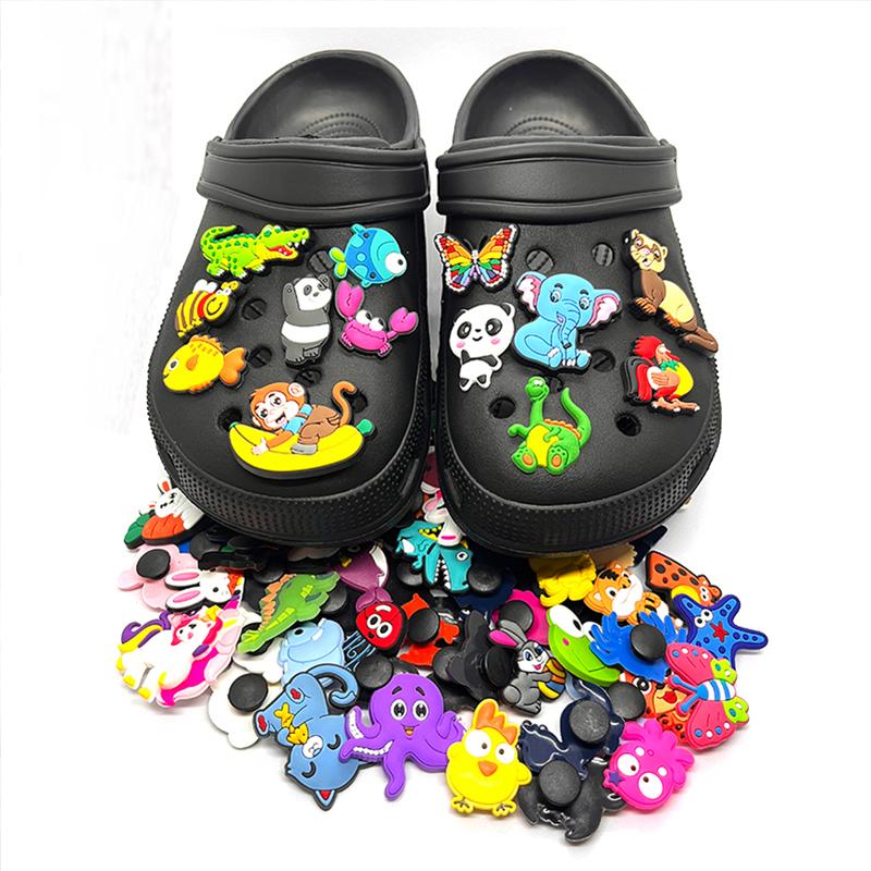 100 шт., различные животные серии, подвески для обуви из ПВХ, украшения для обуви, сабо, аксессуары