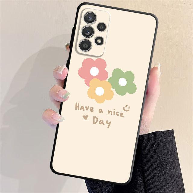 Мягкий чехол-бампер из ТПУ для Samsung Galaxy A53 A23 A71 A31 A51 A22 A13 A32 A21s A72 A33 A52 A14 A73 A52s A11 A12 A91 с цветочным принтом