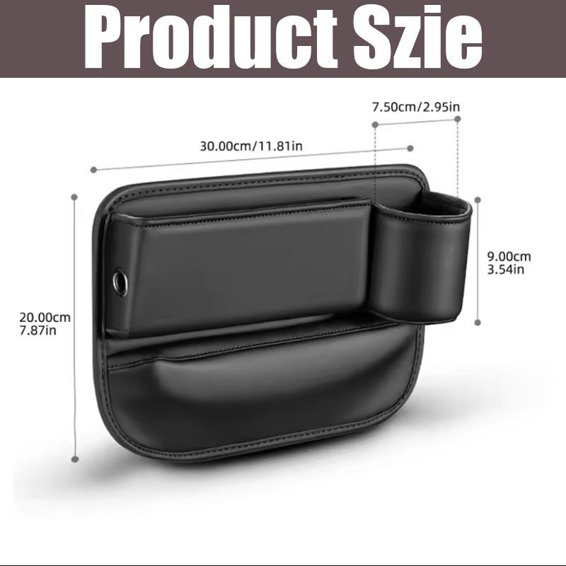 1Pc Car PU Leather Cup Holder Gap Bag Car Gap Storage Box with Cup Holder, Gap Filler Organizer for Glasses Phone Keys and Cards