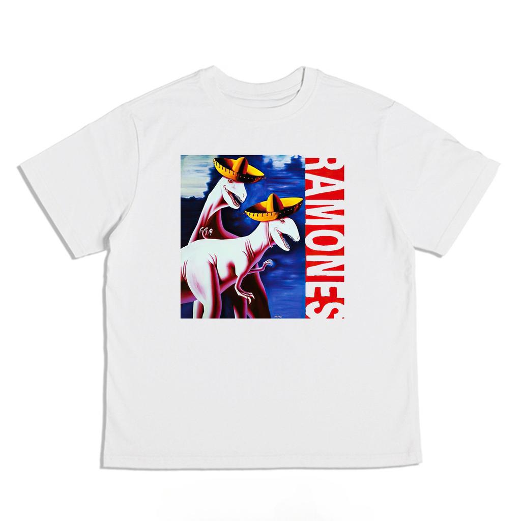 Raymonds Band Shortsleeved Printed Tshirt Loosefitting Pure Cotton Heavyweight Roundneck Casual Hiphop Style