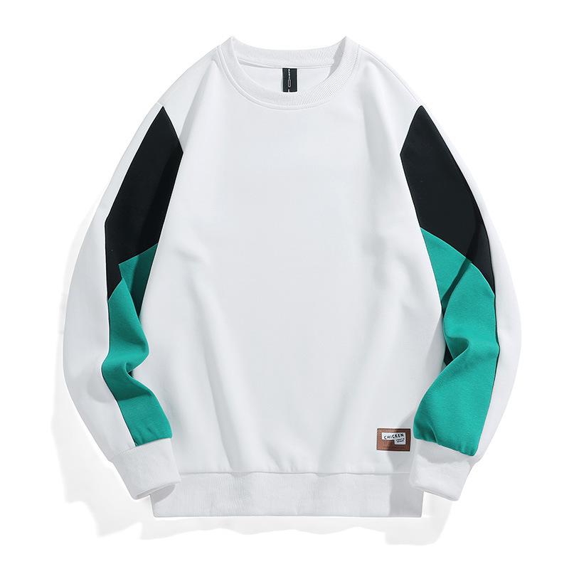 Мужской свитер, осенний мужской американский свитер с круглым вырезом, соответствующий цвету, мужской спортивный свитер для отдыха