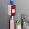 2 шт. настенный держатель для зубных щеток с выдавливателем зубной пасты, высокая несущая способность, универсальный, простой в установке, органайзер для зубных щеток