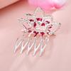 Hairclip Rose Flower Crystal Rhinestone Hair Jewelry Crown Hairpin Hair Comb For Girls Kids Gift
