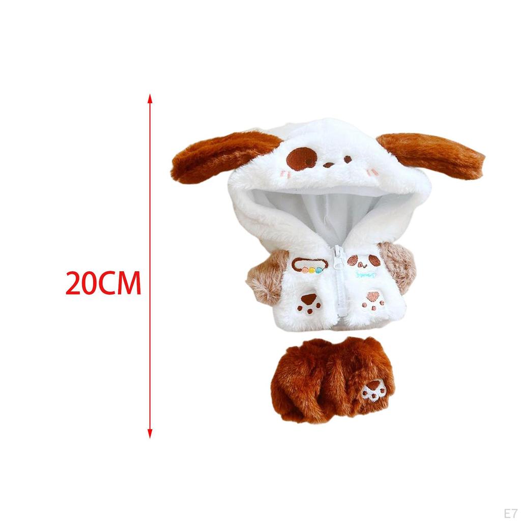 20 см / 7,8 дюйма плюшевая кукольная одежда, комплект из пальто и брюк на молнии, ручная работа, нарядная одежда