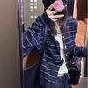 A Laid-back Striped Long-sleeved Knitted Sweater for Women's Autumn New Style, Slimming and Stylish Cardigan