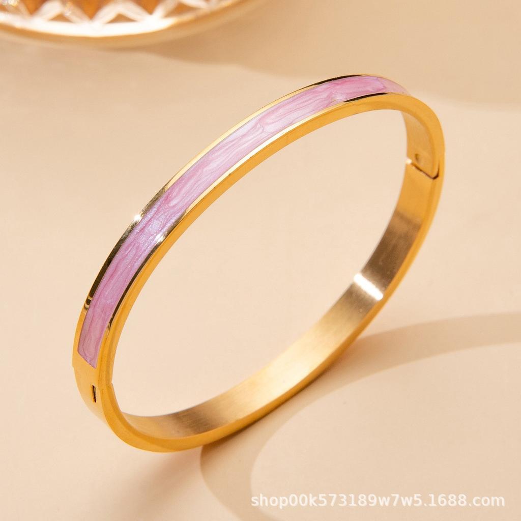 Titanium steel bracelet gold high version temperament zircon bracelet women's light luxury fashion elegance does not fade simple bracelet