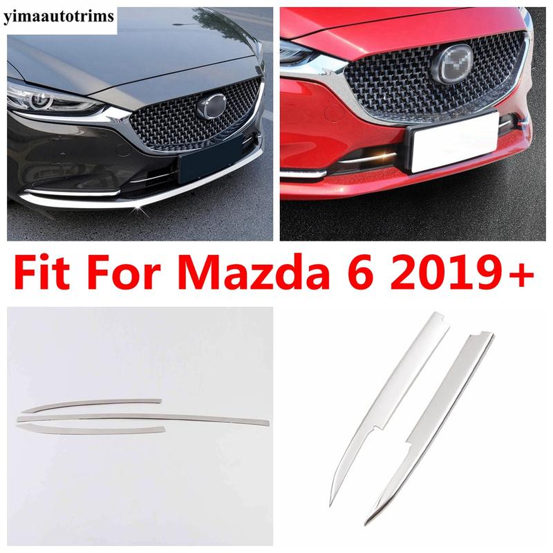 Аксессуары из нержавеющей стали для Mazda 6 - 2024 Автомобиль Передний Бампер Губа Капот Средняя Нижняя Решетка Сетка Полоса Декор Накладка Отделка