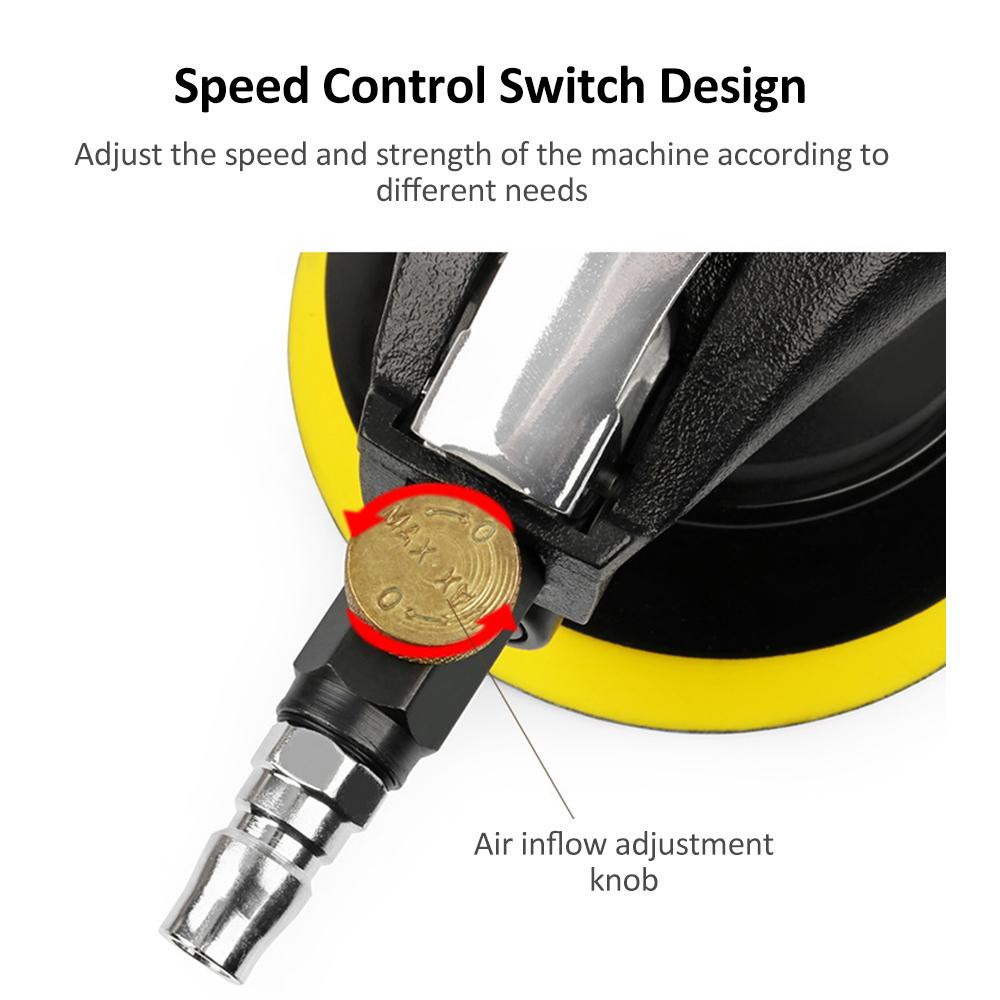 5"" Air Random Orbital Sander Heavy Duty Pneumatic Palm Sander Polishing Grinding Sanding for Car