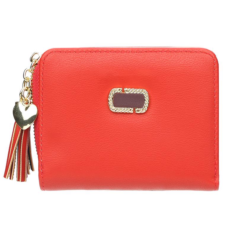 Женский модный короткий кошелек из искусственной кожи с кисточками на молнии, женский универсальный кошелек для монет с несколькими картами