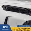 Для Honda Civic 10-го 11-го поколений 2016-2026 Дымчато-черная Защитная пленка для фар автомобиля Виниловая пленка TPU PPF Вырезанная по форме Антицарапина Индивидуальная посадка