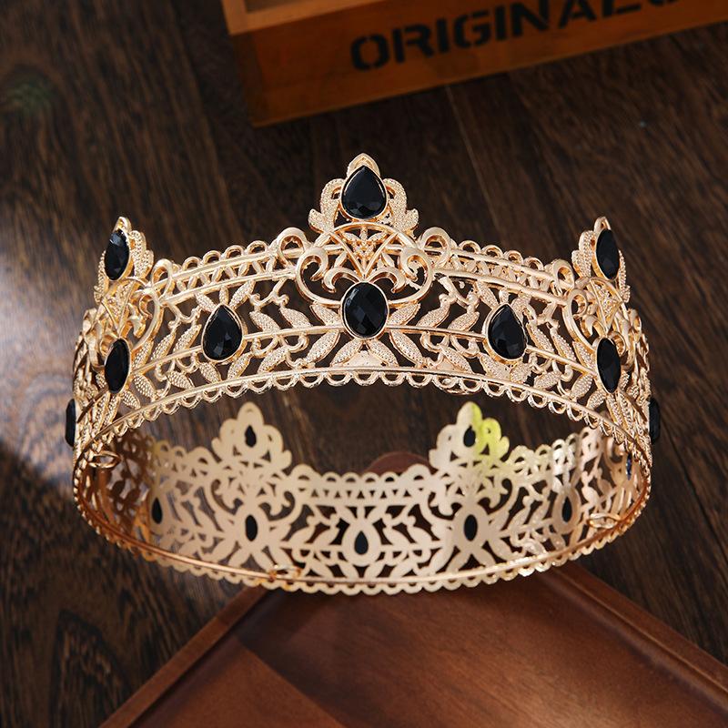 Men's Golden King Crown Tiara Adult Birthday Crown Halloween Stage Opera Performance Unisex