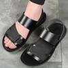 Sandals Men Leather Luxury Brand 2024 Fashion Designer Slippers Summer Beach Soft Leather Casual Outdoor Sandals for Men