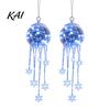 Durable Plastic Baubles LED Hanging Christmas Ornament, Icy Glow Sparkling Snowflake Cascade Decoration, Reusable Festive Ornaments Winter Lighted