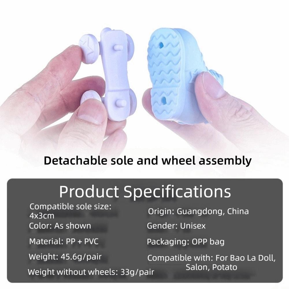 1 Pair Fits Foot Soles 4x3cm Doll Figure Roll Skates For Paula Doll/Salon Doll/Mia Doll