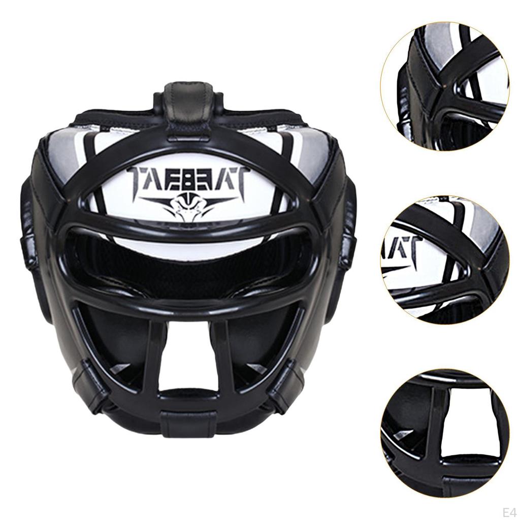 Боксерский шлем, дышащий, профессиональный, защита лба и ушей, полный