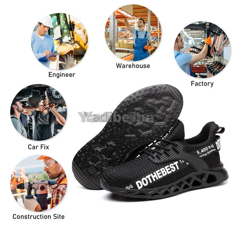 Steel Toe Safety Shoes for Men Women Lightweight Work Sneakers Puncture Proof Work Shoes Unisex Coustruction Safety Work Boots Steel Cap Shoes