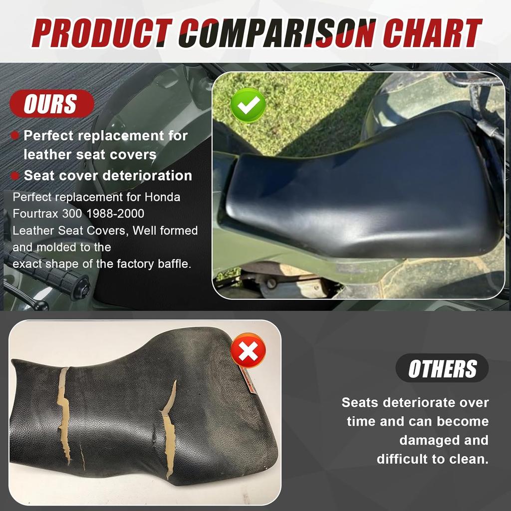 Micro Fiber Leather Seat Cover Replacement For 2000-2006 Honda TRX350 Rancher And 2004-2006 Honda TRX400 Rancher ATV Seat Accessories Black