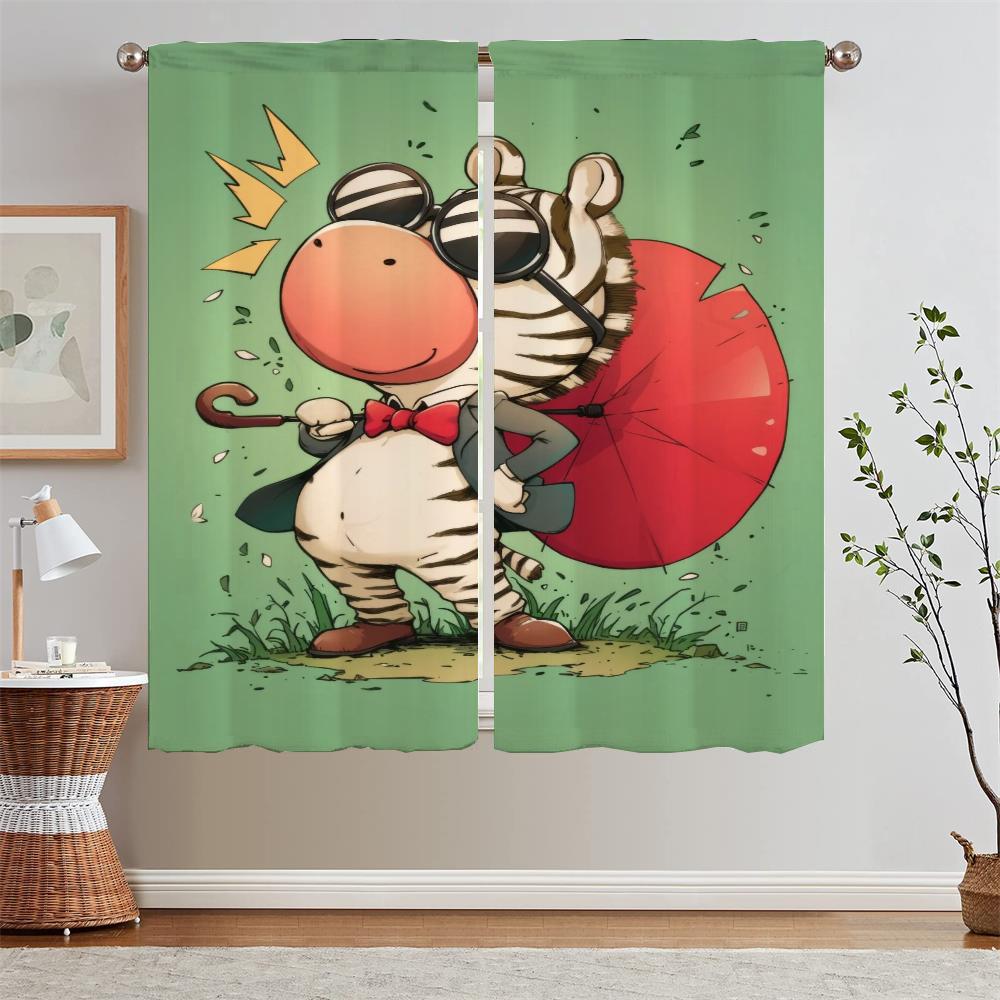 Mr. Zebra Children's Room Curtains for Living Room Curtain Bedroom Curtains 2 Pieces Customs Free Shipping Products Blackout