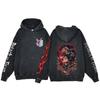 Anime Attack On Titan Eren Jaeger Print Hooded Men Manga Casual Hoodies Vintage Washed Streetwear Harajuku Cotton Sweatshirt