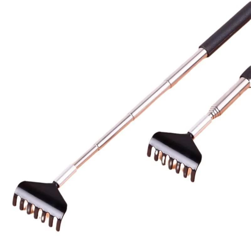 1 шт. Металлический телескопический скребок для спины из нержавеющей стали, инструмент для чесания, многофункциональная чесалка для спины, грабли из нержавеющей стали, цельный