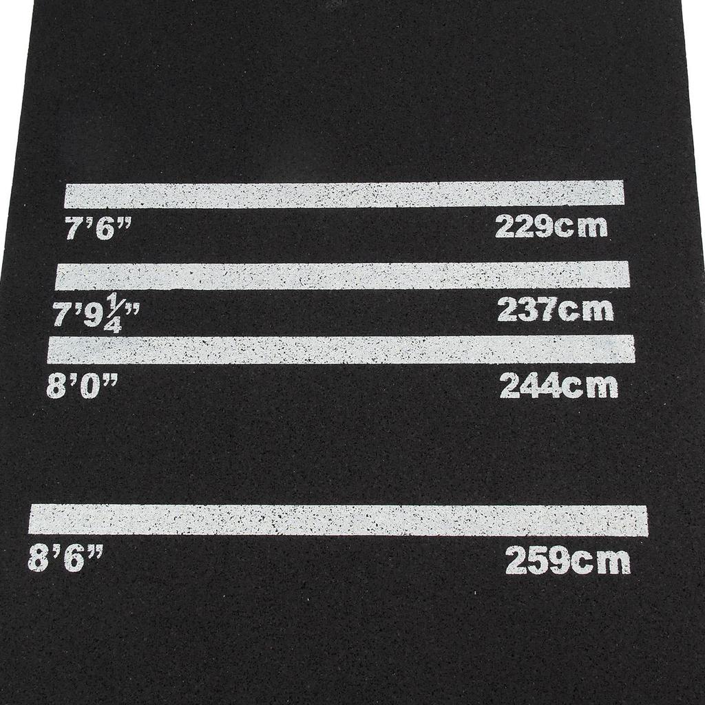 Коврик для дартса с 4 стандартными линиями броска - Прочный коврик, не повреждающий пол, для дартсов со стальными и мягкими иглами - Размеры: 300 см X 62 см