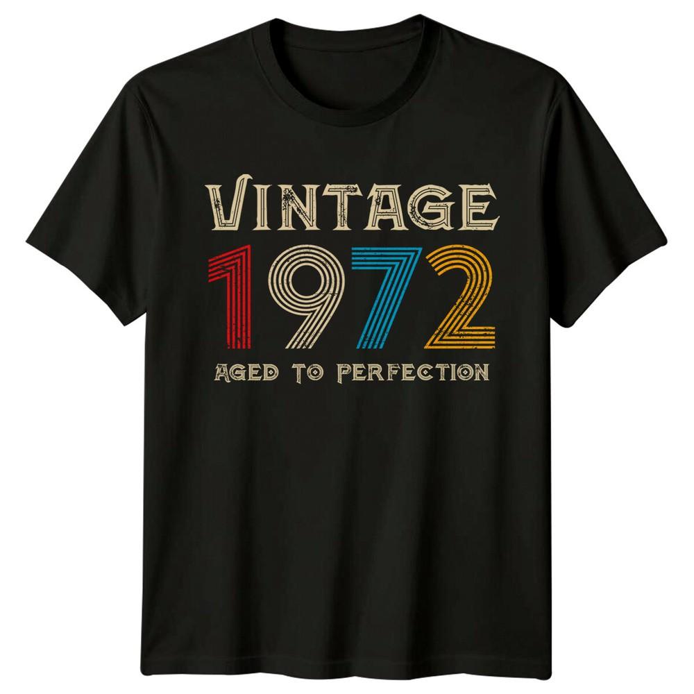 Vintage 1972 Unisexs T Shirt 54th Birthday Aged To Perfection Retro Tee