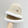 Women's Knitted Fisherman Hat Winter Versatile Color Blocked Bucket Hat Japanese Style Warm Hat