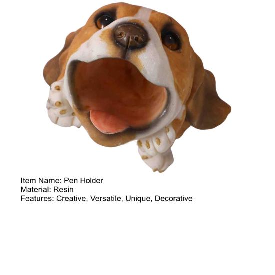 Милая подставка для ручек в виде щенка, смола, настольный органайзер для канцелярских товаров, мини-собачка, настольное украшение, креативный подарок для студентов, офис