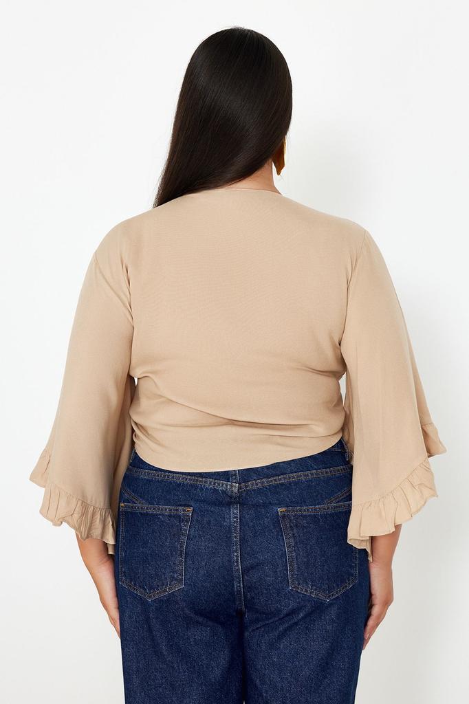 Women's Style Plus Size Blouse Mink Crinkle Beachwear Plus Size Blouse