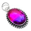 Natural Bi-Color Tourmaline Handmade 925 Sterling Silver Pendant 2.17" Z7u92