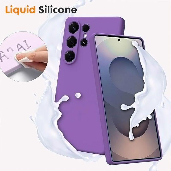 Coque Silicone - BOOLING - pour Samsung Galaxy S26 Ultra - Slim Souple - 2 Verres Trempés - Violet